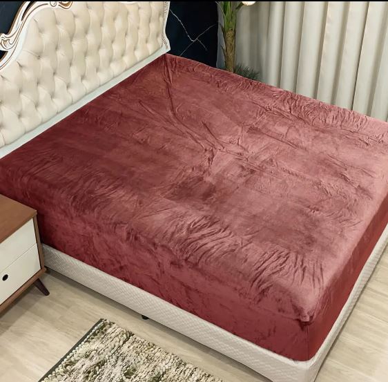 Lençol Avulso Fleece Plush Soft Aveludado Queen C/ Elástico - VermelhO