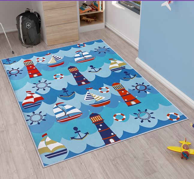 Tapete Bouti Kids 1,40x1,00m Antiderrapante Marinheiro