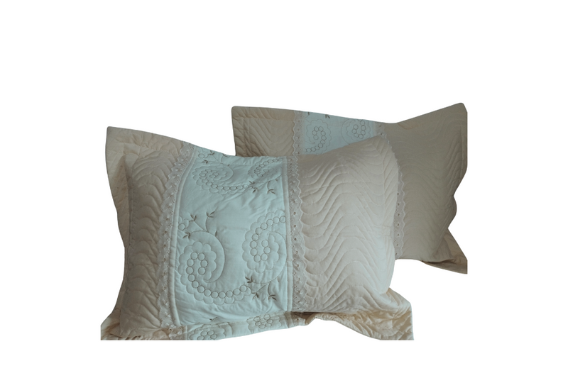 Kit 2 Porta Travesseiros Boutis Pastilhas 70x50cm 150 Fios Percal Matelado com Abas Americanas