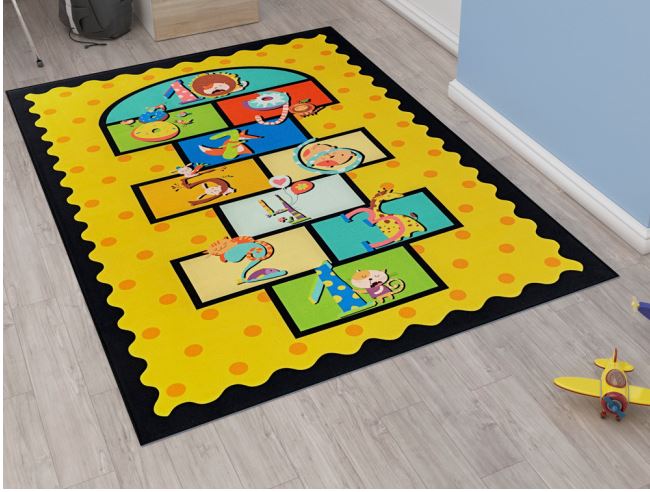 Tapete Infantil  1,40x1,00m Antiderrapante Amarelinha Divertida