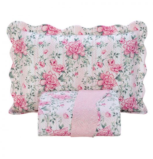 Kit Cobre Leito Colcha Solteiro 2 Peças Estampada