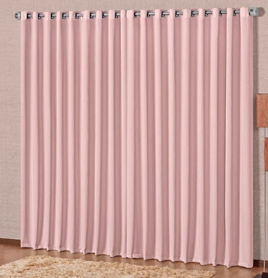 Cortina Blackout Corta Luz P/ Varão Porta Balcão 2,00 X 2,30 - Rosa