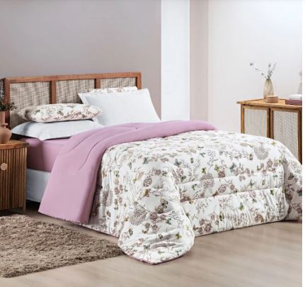Edredom Super Queens Quality Estampado Dupla Face Fio Penteado Malha 100% Algodão - BUTTERFLY