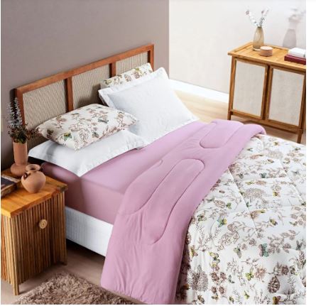 Edredom Super Queens Quality Estampado Dupla Face Fio Penteado Malha 100% Algodão - BUTTERFLY