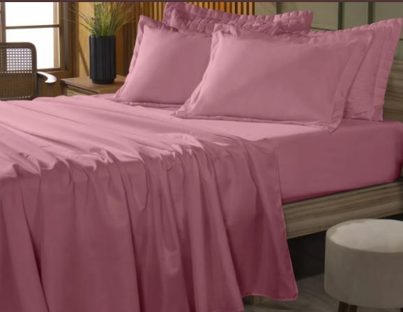 Jogo de Cama Lençol Basic Aba Americana Percal 300 fios  Queen 4 Peças