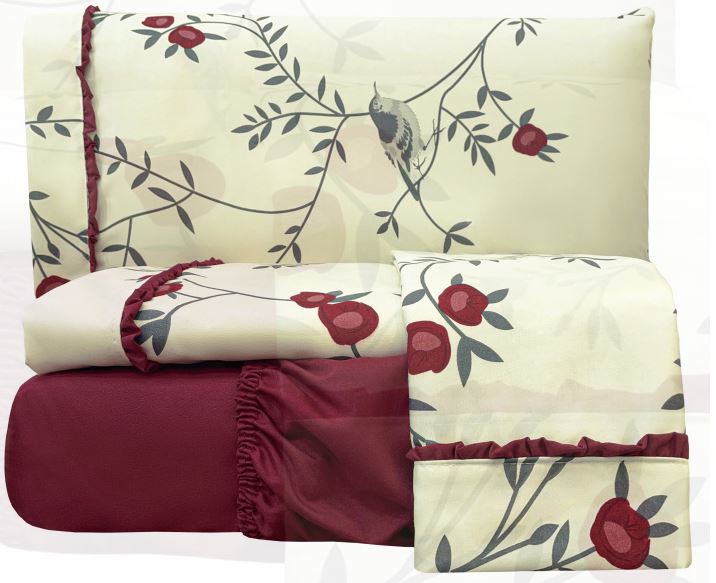 Jogo Cama Queen Percal 300 Fios Toque Macio Confort Print 04 Peças - Cinza