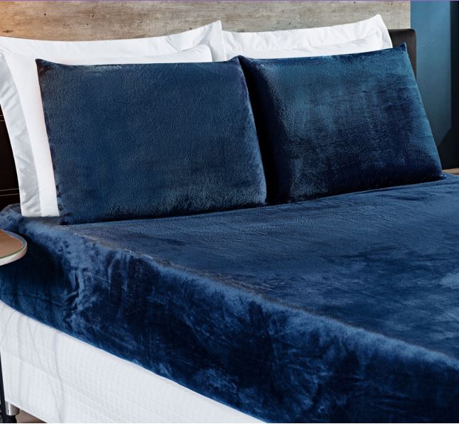 Jogo De Lençol Queen 3 Peças Plush Manta Flannel Textura Liso