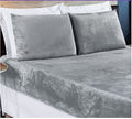 Jogo De Lençol Queen 3 Peças Plush Manta Flannel Textura Liso