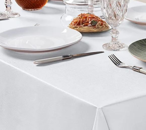 Toalha de Mesa 4 Lugares Térmica Impermeável 1,40 m x 1,40 m Branca
